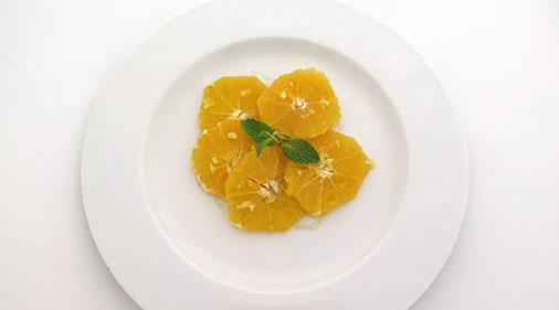 Naranja con jengibre y miel